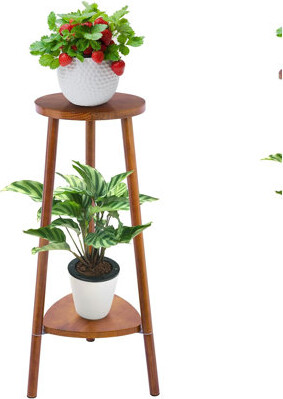 AGROTECH AVS Plant Stand Indoor Tall,2 Tier Convertible Wooden Flower Stand,Planter Stand