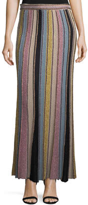 M Missoni Vertical Striped Crochet Maxi Skirt