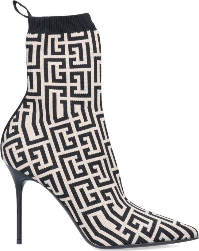Balmain Skye knitted ankle boots - Black