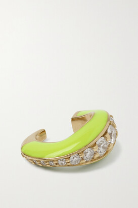 Melissa Kaye Remi 18-karat Gold, Diamond And Enamel Ear Cuff - one size