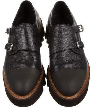 Brunello Cucinelli Semi Pointed-Toe Leather Oxfords