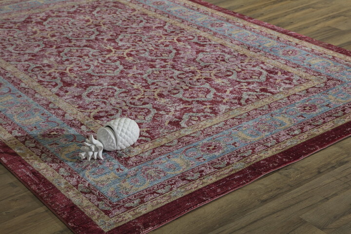 Rugs America Asteria Collection Cherry Red AI600A Transitional Oriental Area Rug 8' x 10'