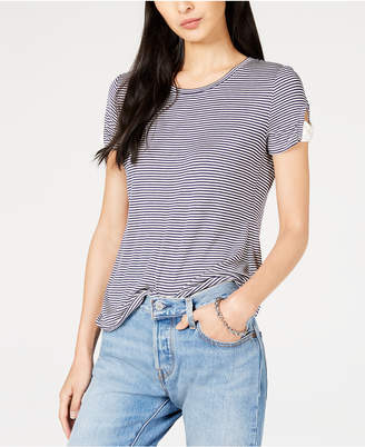 Maison Jules Striped Bow-Trimmed T-Shirt