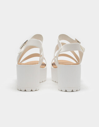 soda lug sole ankle strap womens platform sandals