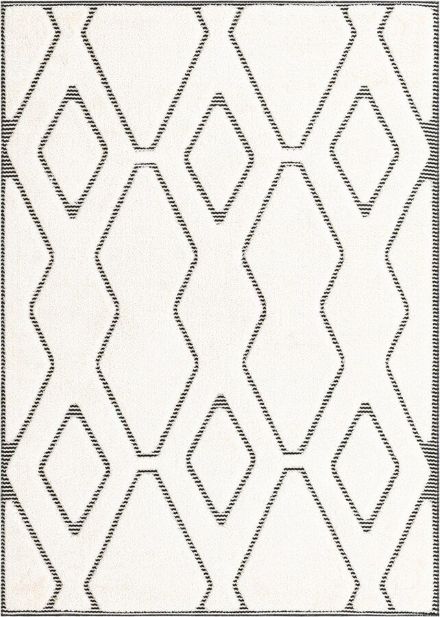 Unique Loom Bayshore Home Textured Tones Trellis 5'1\