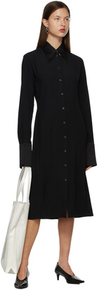 Acne Studios Black Crêpe Long Sleeve Dress