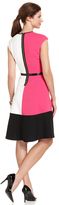 Thumbnail for your product : Maggy London Cap-Sleeve Belted Colorblock Dress