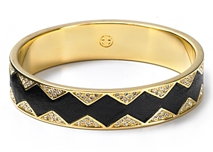 House Of Harlow Crystal and Leather Bangle