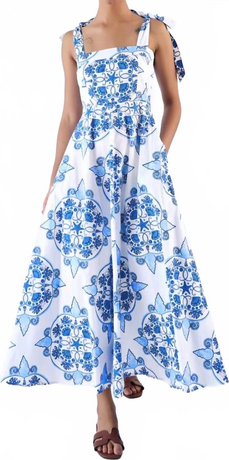 BEYOND by Vera Pearl Midi Dress In Nautilus Aqua