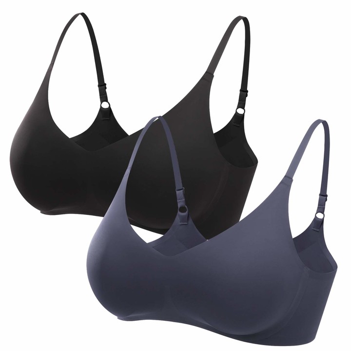 Aibrou Womens Non-Wire Daily Bra with Removable Pads Invisible Seamless Wirefree Yoga Bras Soft Comfy Sleep Leisure Bralette for Ladies 