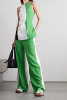 Thumbnail for your product : GAUCHERE Victorine Open-back Color-block Crepe And Crinkled-canvas Halterneck Top