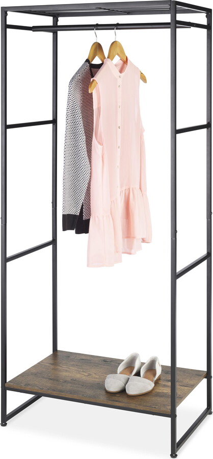 Whitmor Modern Industrial Metal Wardrobe Armoire Adult Use
