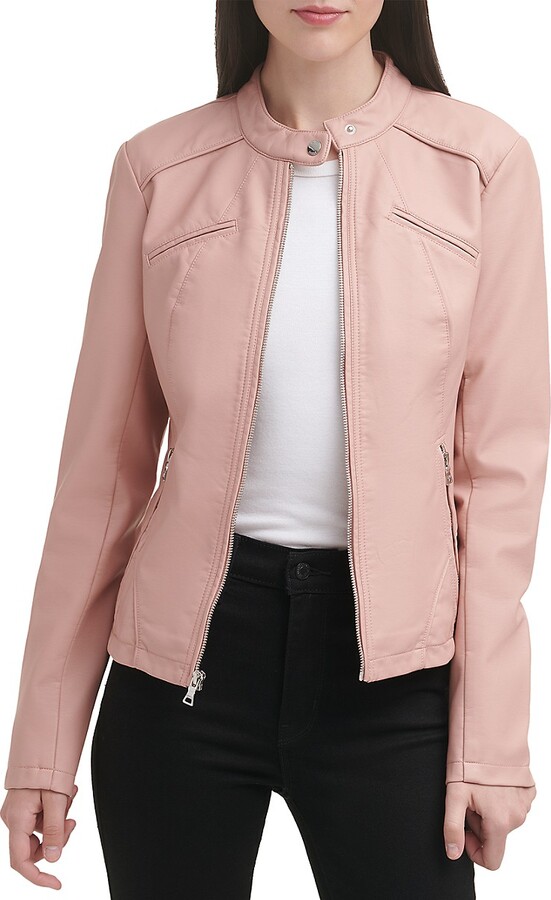 Women's Pink Leather & Faux Leather Jackets