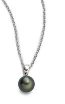 Thumbnail for your product : Mikimoto 9MM Black Round Cultured South Sea Pearl & 18K White Gold Pendant Necklace