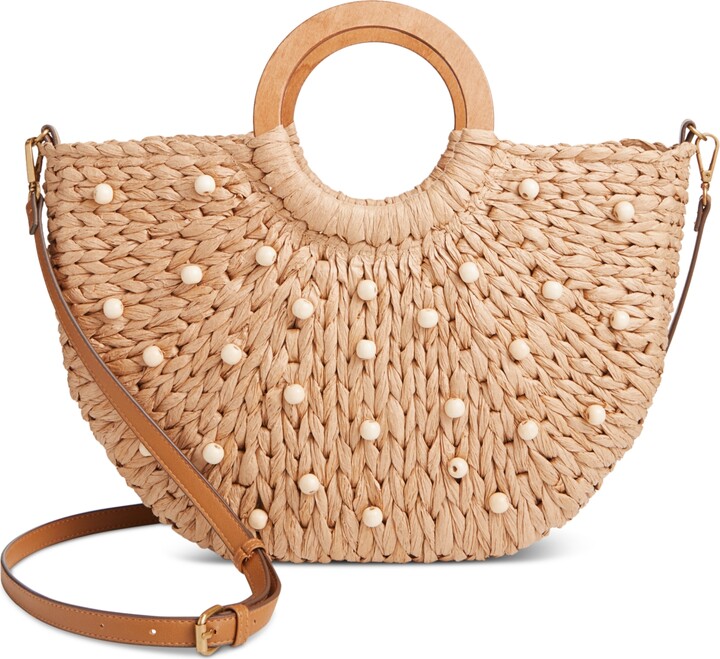 Style Co Straw Tote Crossbody, Exclusively at Macy's