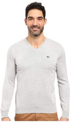 Lacoste Segment 1 Cotton Jersey V-Neck Sweater