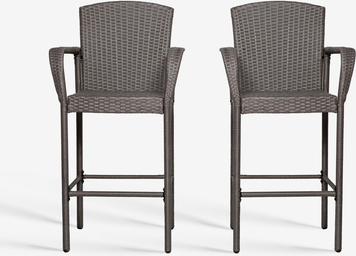 Westintrends Outdoor Wicker Bar Stools Set of 2 ShopStyle