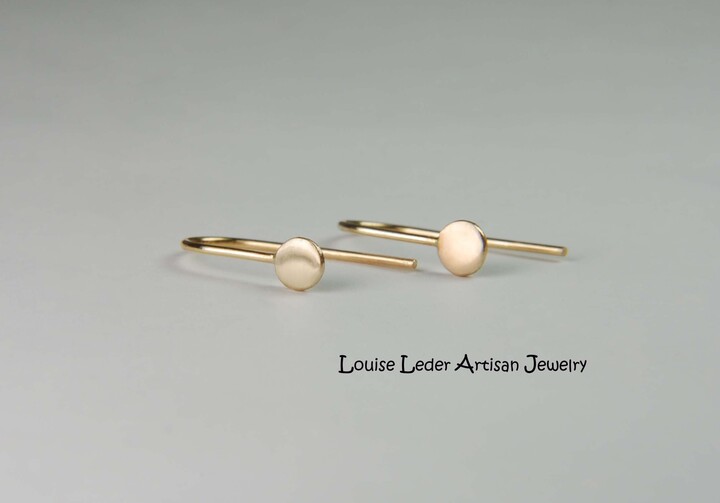 Etsy 14K Solid Gold Open Hoop Earrings Handmade Organic Dot Design