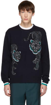 Kenzo Navy Limited Edition Holiday Double Tiger Sweater