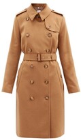 Thumbnail for your product : Burberry Kensington Felted-cashmere Trench Coat - Bronze