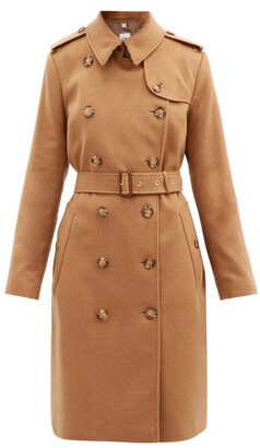Burberry Kensington Felted-cashmere Trench Coat - Bronze