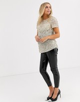 Thumbnail for your product : ASOS Maternity DESIGN Maternity spray on vinyl over the bump trouser