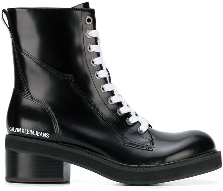 Calvin Klein Jeans Block Heel Cargo Boots ShopStyle Shoes