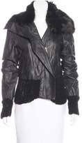 Thumbnail for your product : Ann Demeulemeester Fur-Trimmed Leather Jacket w/ Tags