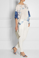 Thumbnail for your product : Raquel Allegra Tie-dyed crinkled silk-crepe top