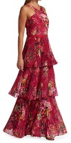 Thumbnail for your product : Marchesa Notte Halter Pleated Chiffon Gown