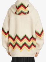 Thumbnail for your product : Burberry Chevron Intarsia Shearling Hoodie