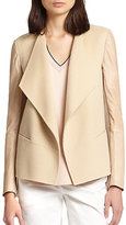 Thumbnail for your product : Vince Leather-Trimmed Draped Felt Jacket