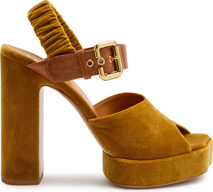 Chloé Aria Suede Platform Sandals