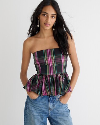 tartan peplum top