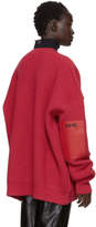 Thumbnail for your product : Raf Simons Red V-Neck Leather Patch Cardigan