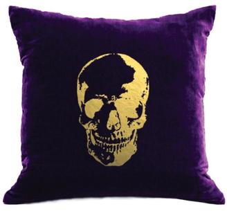 DaVinci Velvet Skull Pillow