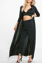 Thumbnail for your product : boohoo Slinky Bralet Trouser & Duster Co-ord