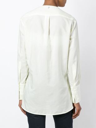 Dondup front ruffle striped blouse