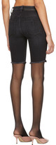Thumbnail for your product : Unravel Black Denim Lace-Up Cyclist Shorts