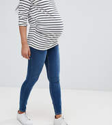 Thumbnail for your product : ASOS Maternity MATERNITY RIDLEY Skinny Jeans In Astrala Blue With Contrast stitch with Over the Bump Waistband