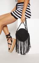Thumbnail for your product : PrettyLittleThing Black Crochet Round Cross Body Bag