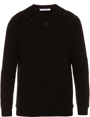 Givenchy Cuban-fit barbed wire-embroidered sweatshirt