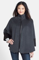 Thumbnail for your product : Nordstrom Faux Leather Trim Colorblock Cape