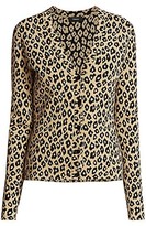 Thumbnail for your product : Theory Leopard Print V-Neck Cardigan