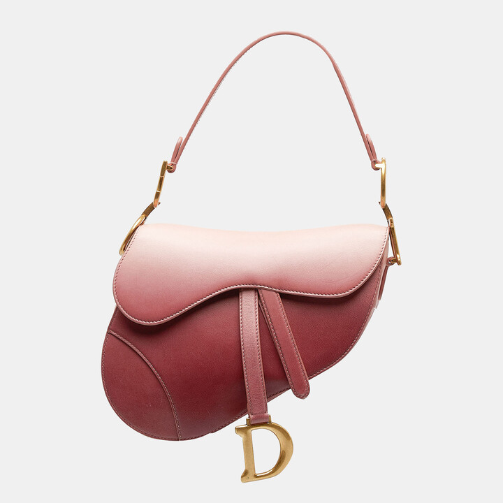 Christian Dior Pink Leather Ombre Saddle - ShopStyle Shoulder Bags