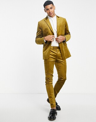 Skinny Crushed Velvet Suit Trousers Boohoo
