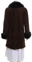 Thumbnail for your product : Halston Shearling Suede Knee-Length Coat
