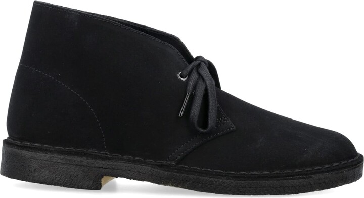 Clarks Desert Boots Black | ShopStyle