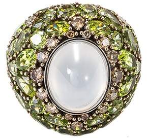 Roberto Coin Diamond jade 18k white gold ring