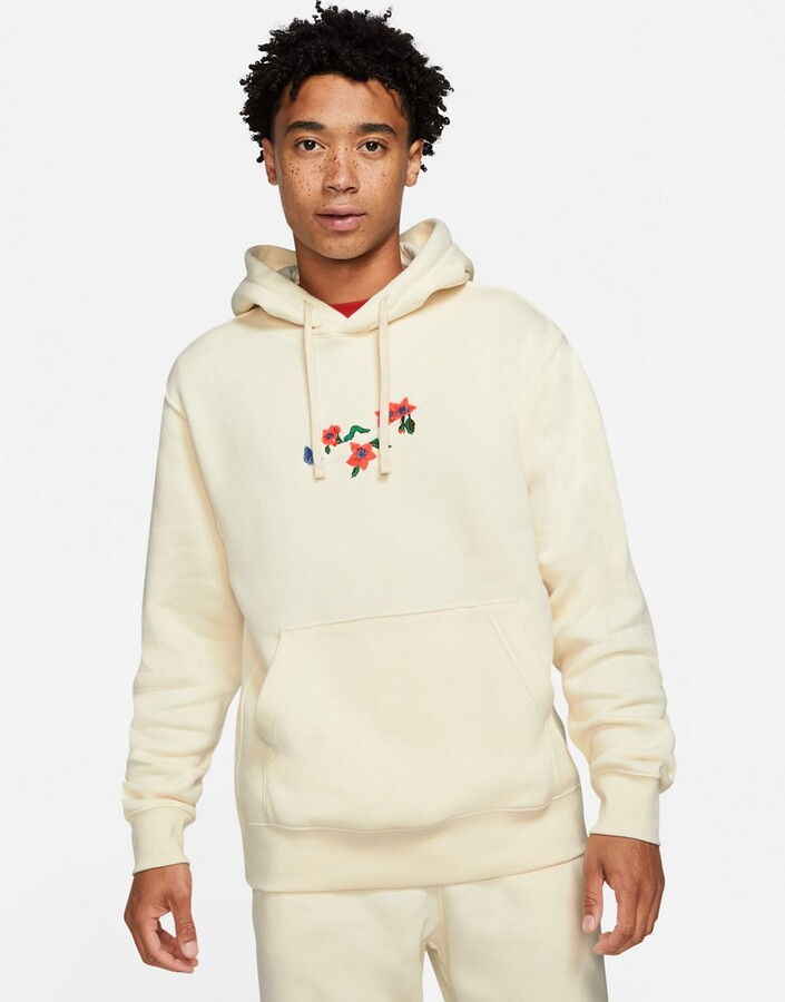 Nike Logo Twist Pack embroidered logo hoodie in cream - ShopStyle